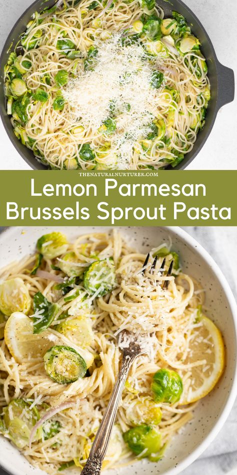 Brussel Sprout Recipes Pasta, Brussels Sprout Pasta Salad, Brussels Sprout Meal, Gluten Free Lemon Pasta, Pasta With Brussels Sprouts, Lemon Pasta With Vegetables, Brussels Sprout Pasta Recipe, Pasta Brussel Sprout Recipes, Brussel Sprouts Pasta Recipes