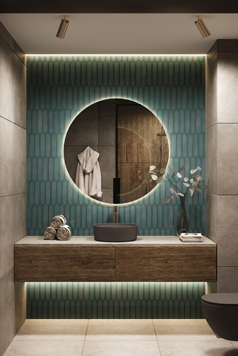 Shower, blue tiles, black plumbering Bathroom Design With Black Tiles, Blue Black Bathroom Ideas, Modern Blue Bathroom Design, Bathroom Dark Blue Tiles, Blue Tiles For Bathroom, Stone Wood Bathroom, Bathroom Wood Look Tile, Blue Tiles Bathroom Ideas, Blue Tiled Shower Ideas