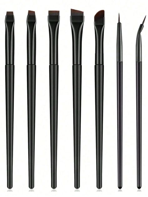 7pcs Eye Makeup Brush Set With Eyebrow Brush, Eyeliner Brush, Flat Definer Brush For Makeup ArtistI discovered amazing products on SHEIN.com, come check them out! Lips Peeling, Lipstick Gift Set, Eye Makeup Brush, Brush Eyeliner, Green Colored Contacts, Eye Makeup Brushes, Lip Gloss Set, Powdered Eyebrows, Contour Brush