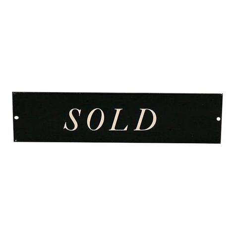 Vintage black and white old store stock one sided metal sign with screened "Sold". Holes for attaching. We have quantity on these if interested. Signs have light scratches and scuffs. #DecorInspiration #HomeIdeas #HouseGoals #HomeDecorating #DecorTips #HomeInspiration #InteriorDesign #HomeDecor #HomeStyle #InteriorInspo Sold Sign Aesthetic, Out Of Stock Sign, Sold Out Sign Design, Sold Out Aesthetic, Sold Aesthetic, Vision Board Photos, Whoop Whoop, Sold Out Sign, Sold Sign