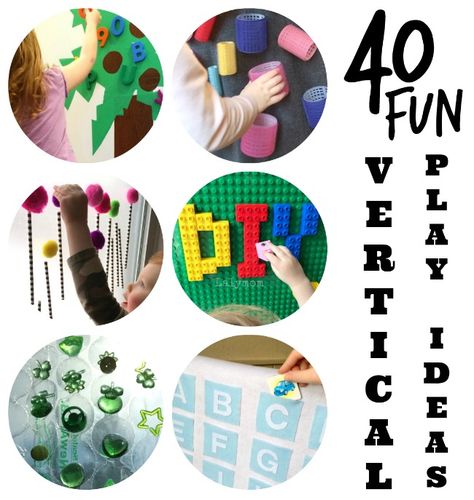 40 Fun Vertical Play Ideas - Vertical Surfaces challenge kids muscles, coordination and motor skills. Check out these DIY Kids activities to take your play on the vertical! Vertical Surface Activities Kids, Play Therapy Activities, Diy Kid Activities, Play Therapy Techniques, Itsy Bitsy Spider, Gross Motor Activities, Pediatric Therapy, Activities For Children, Motor Skills Activities