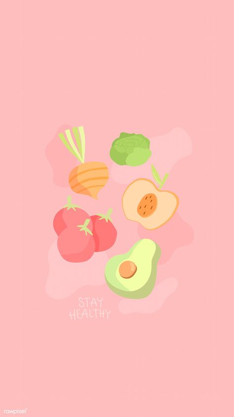 Drawn Vegetables, Avocado Wallpaper, Vegetable Cartoon, Vegetable Illustration, Fruit Cartoon, Peach Wallpaper, Color Wallpaper Iphone, Fruit Wallpaper, Free Hand Drawing