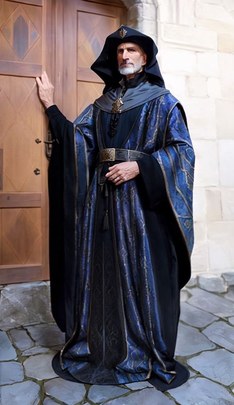 Historical Male Fashion, Medieval Clothing Men Noble, Midevil Male Outfits, Black Robes Fantasy Male, Medieval Clothing Royal Men, 1300s Fashion Men, Midevil Outfit Ideas, Fantasy Priest Outfit, Mens Medieval Clothing