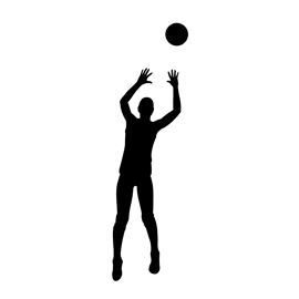 Volleyball Stencil, Setter Volleyball, Volleyball Silhouette, Volleyball Pics, Basketball Illustration, Volleyball Positions, Volleyball Setter, Travel Humor Quotes, Volleyball Designs