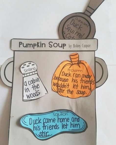 Pumpkin Soup Story Activities, Pumpkin Soup Activities For Kids, Pumpkin Soup Book Activities, Pumpkin Soup Activities, Pumpkin Soup Book, Pumpkin Story, Pumpkin Lessons, Retelling Activities, Book Report Projects