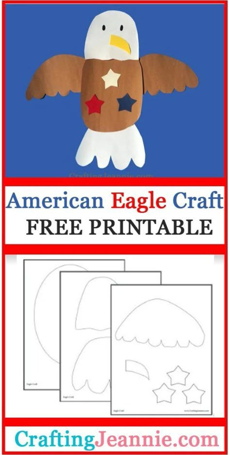 Bald Eagle Craft, Labor Day Crafts, Eagle Craft, Memorial Day Activities, American Flag Crafts, Fourth Of July Crafts For Kids, Veterans Day Activities, November Crafts, Flag Crafts