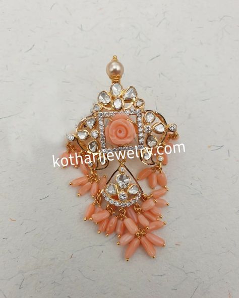 Coral Lockets, Coral Pendant Indian Gold, Pagadam Jewellery, Coral Pendants, Pendent Gold, Antique Necklace Gold, Coral Jewellery, Diamond Gold Earrings, Coral Jewelry Set