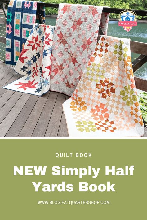 We simply can not wait for Simply Half Yards! Simply Half Yards includes 16 full-color patterns to make half yard-friendly quilts. You can pre-order the book today, and as soon as it hits our shelves in September we will send it your way! Half Yard Bundle Quilt Pattern, Half Yard Quilt Patterns, Half Yard Quilt Patterns Free, Free Motion Quilt Designs, Fat Quarter Shop, Quilt Designs, Book Quilt, Medallion Design, Free Motion Quilting