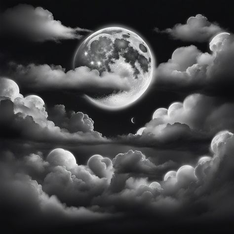 Dark Cloud Tattoo Design, Moon And Clouds Tattoo Design, Cloudy Moon Tattoo, Full Moon And Clouds Tattoo, Moon In Clouds Tattoo, Moon Clouds Tattoo, Moon And Cloud Tattoo, Tattoo Background Design, Moon With Clouds Tattoo