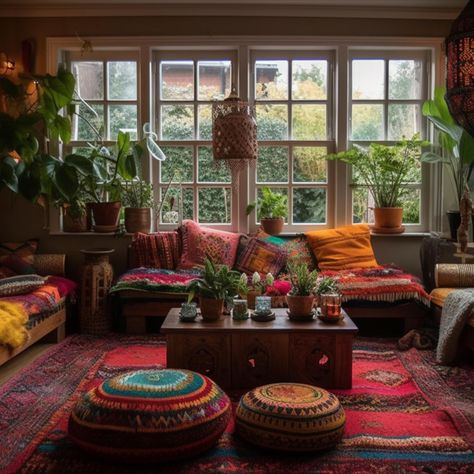 [AffiliateLink] A Bohemian Mediterranean Living Room With Turkish Rugs, Moroccan Lanterns, And Colorful Textiles Creating A Vibrant And Eclectic Space #bohemianbedroomdecormoroccanstyle Cultural Living Room, Eclectic Moroccan Decor, Cosy Moroccan Living Room, Turkish Rugs Bedroom, Azilal Rug Living Room, Mediterranean Bohemian Interior Design, Turkish Rugs Living Room, Marocan Decor Living Room, Persian Room Decor