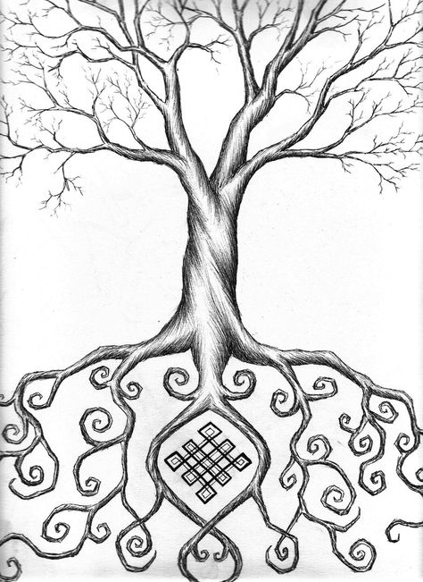 Tree of Life by ~Wilykat13 on deviantART Celtic Drawings, Drawing Ideas Easy, Picture Tree, Nature Art Drawings, Simple Tree, Sketch Videos, Life Poster, Leaf Coloring, Tree Tattoo