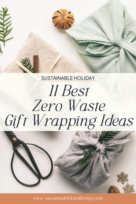 11 Best Zero Waste Gift Wrapping Ideas For An Eco Friendly Christmas • Sustainably Kind Living Zero Waste Christmas Wrapping, Eco Friendly Wrapping Ideas, Zero Waste Christmas Decorations, Sustainable Gift Wrapping, Recycled Christmas Gifts, Recycling Clothes, Diy Stocking, Zero Waste Christmas, Sustainable Gift Wrap