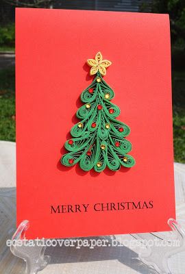 ecstatic over paper: More Christmas Trees Paper Quilling Flowers, Paper Quilling Cards, Quilling Work, Quilling Christmas, Paper Quilling Patterns, Quilled Paper Art, Quilled Creations, Quilling Tutorial, Quilling Craft