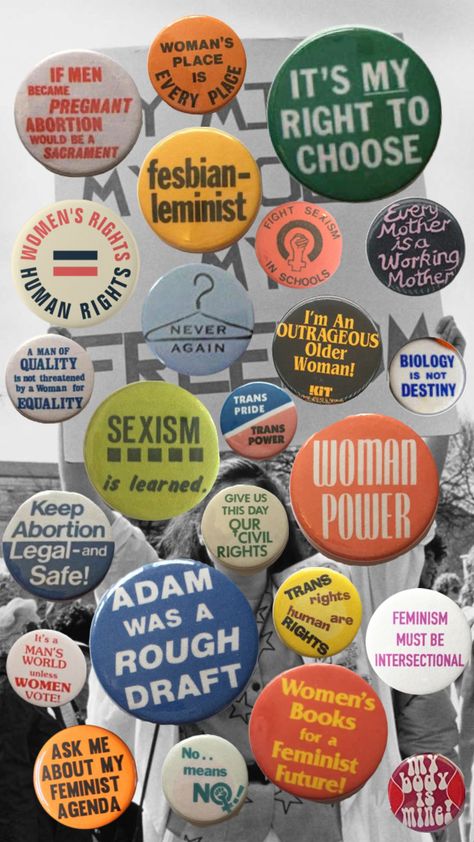 Vintage feminist buttons #feminist #history #herstory #humanrights #yay Vintage Pride Pins, Feminist Buttons, Feminist History, Equality Pride, Feminism Stickers, Feminist Pins, Button Maker, Mood Clothes, Vintage Stickers