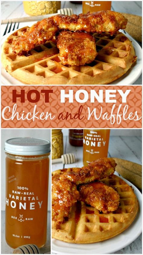 Hot Honey Chicken and Waffles | Life, Love, and Good Food #hotforbreakfast /beerawhoney/ Crispy Waffles, Hot Honey Chicken, Waffle Iron Recipes, Chicken Waffles, Fried Chicken And Waffles, Waffle Maker Recipes, Fluffy Waffles, Chicken Pieces, Hot Honey