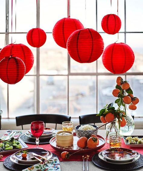 Celebrate #LunarNewYear 🧧🏮 with a vibrant table and a menu of traditional dishes plus festive new favorites. 🍚🥢 Swipe 👉 and tap to shop the collection and get our menu with the link in bio. Tet Decor, Lunar New Year Decoration, Japan Party, Chinese New Year Food, Chinese New Year Party, New Year Table, Chinese New Year Design, 30th Birthday Decorations, Traditional Dishes