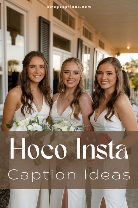 Looking for the perfect Hoco Insta caption? From fun and flirty to cute and classy, this list of Hoco Insta Caption Ideas has got you covered! Whether you're dancing the night away or capturing a special moment with friends, these captions will make your homecoming pics shine on your feed. Last Hoco Captions, School Dance Captions Instagram, Senior Year Hoco Captions, Hoco Songs Insta, Senior Homecoming Captions, Captions For Hoco Instagram, Captions For Formal Pics Instagram, Hoco Instagram Captions Ideas, Insta Hoco Captions