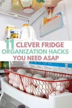 11 GENIUS Freezer & Refrigerator Organization Tips & Hacks Fridge Organization Hacks, Door Fridge, Freezer Organization, Fridge French Door, Organizing Hacks, Organisation Hacks, Inside Door, Refrigerator Organization, Apartment Organization