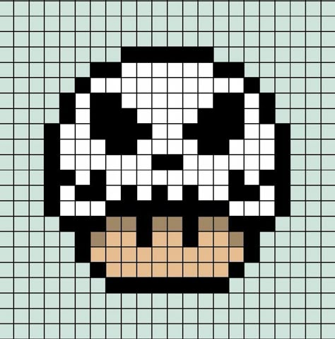 Perler Nightmare Before Christmas, Pixel Art Nightmare Before Christmas, Nightmare Before Christmas Pixel Art, Nightmare Before Christmas Perler Beads, Skeleton Pixel Art, Pixel Art Mushroom, Mushroom Pixel Art, Minecraft Mario, Pixel Art Halloween