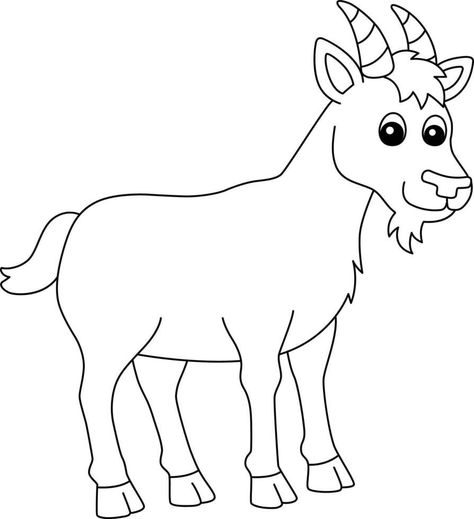 Goat Clipart Black And White, Goat Activities For Preschool, Goat Drawing Easy, Goat Template, Goat Black And White, Goat Outline, Goat Drawings, Goat Printable, Goat Coloring Pages