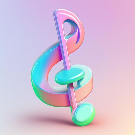 Photo funny ultra soft music note isolat... | Premium Photo #Freepik #photo #note-logo #song-logo #3d #music-notes