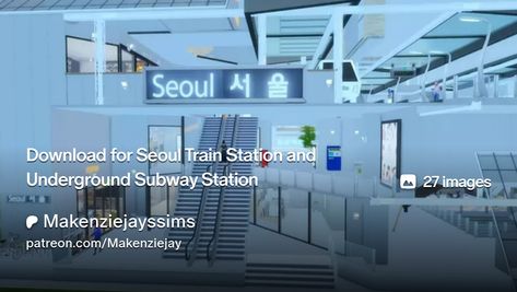 Get more from Makenziejayssims on Patreon Sims 4 Subway Cc, Sims 4 Subway, Sims 4 Bus Stop Cc, Sims 4 Train Station, Sims 4 Video Station Cc, Sims 4 Subway Station, Sims Police Station, Underground Subway, Cat Clothing