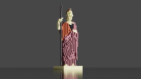 The Giustiniani Minerva is a statue depicting the Roman goddess of wisdom, whose greek counterpart being the famous Athena I really like this statue... Greek Statues Minecraft, Greek Buildings Minecraft, Greek Statue Minecraft, Minecraft Woman Statue, Minecraft Greek House, Minecraft Goddess Statue, Minecraft Roman Builds, Greek Minecraft Builds, Minecraft Greek Buildings