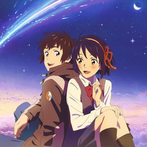 Mitsuha And Taki, Makoto Shinkai Movies, Mitsuha Miyamizu, Kimi No Nawa, Your Name Anime, Makoto Shinkai, Wallpapers Anime, Hayao Miyazaki, Cool Anime Pictures