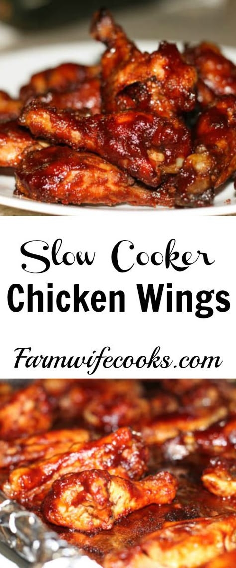 Sticky Wings, Slow Cooker Chicken Wings, Sticky Chicken Wings, Grill Dessert, Party Chicken, Wing Recipe, Bbq Chicken Crockpot, Bbq Chicken Wings, Sticky Chicken