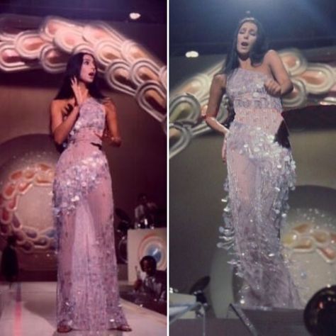 Cher Gowns, Bob Mackie Dress, Cher Outfits 70s, Loveshackfancy Aesthetic, Cher Fashion, Cher Looks, Cher Outfits, Cher Bono, Body Tips