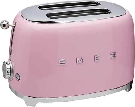 Amazon.com: Smeg 2-Slice Toaster-Pink : Home & Kitchen Pink Smeg, Pink Toaster, Smeg Toaster, Retro Toaster, 50s Kitchen, Stainless Steel Toaster, Girly Apartments, Girly Apartment Decor, Dr House