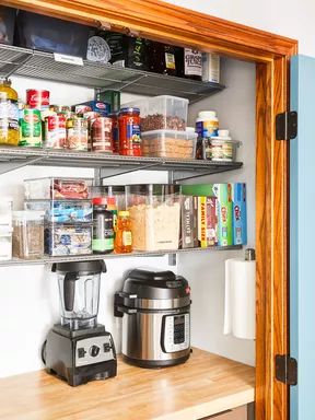 Turn a Closet Into a Storage-Packed Snack Organizer Closet Turned Pantry, Snack Closet, Closet Into A Pantry, Pantry Closet Organization, Snack Station, Snack Organizer, Organized Pantry, Snack Prep, Clever Organizer