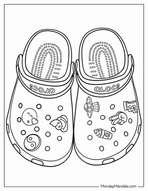 Croc Shoe Template Printable, Schools Out Coloring Pages, Sneaker Coloring Pages Free Printable, Disco Coloring Pages, Creative Coloring Pages, Sneaker Coloring Page, Preppy Colouring Pages, Nike Coloring Pages, Outfit Coloring Pages