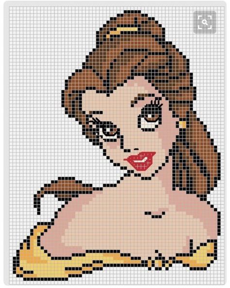 Embroidery Patterns For Kids, Beauty And The Beast Cross Stitch, Disney Princess Cross Stitch, Disney Cross Stitch Patterns, Patterns For Kids, Pixel Crochet, Belle Disney, Disney Cross Stitch, Pola Kristik