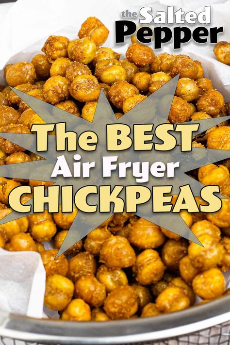 Get all my Tips and Tricks for the absolute BEST air fryer chickpeas! There are so many possibilities for seasonings with this super easy recipe! Chickpeas Air Fryer, Ranch Chickpeas, Air Fryer Chickpeas, Garbanzo Bean Recipes, Seasoned Chickpeas, Recipe For Air Fryer, Chickpea Snacks, Crunchy Chickpeas, Buffalo Ranch