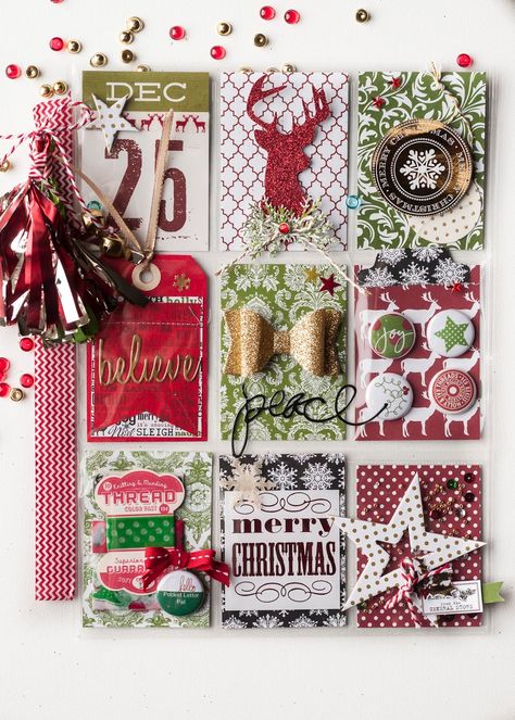 I have been making Christmas Pocket Letters.         I have been making A LOT of Christmas Pocket Letters.....        I may have gone overbo... Pocket Letter Pals, Teresa Collins, Pocket Pal, Christmas Layouts, Pocket Letter, Christmas Journal, Pocket Scrapbooking, Christmas Paper Crafts, Christmas Planner