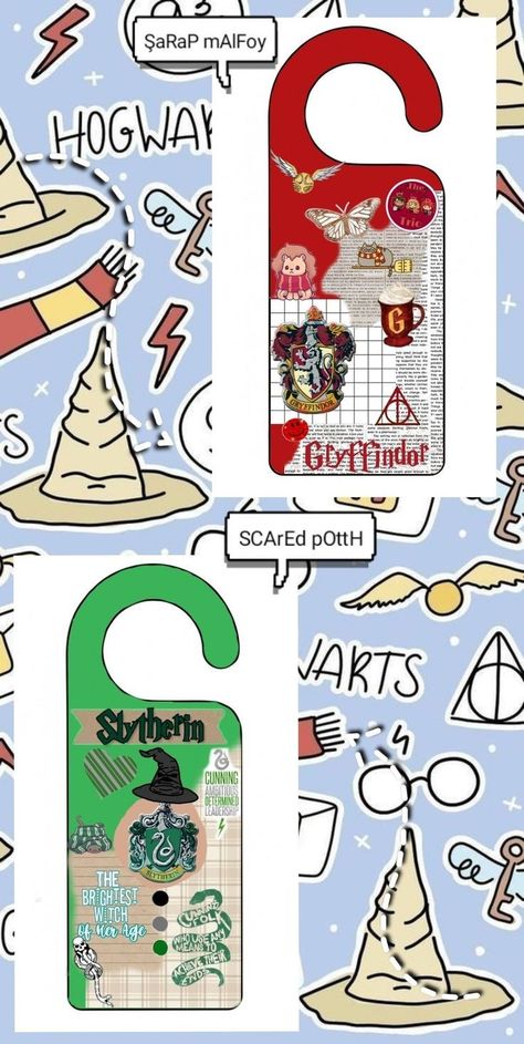 Harry Potter Door Hanger, Gryffindor And Slytherin, Harry Potter Door, Harry Potter Printables, Anniversaire Harry Potter, Harry Potter Gif, Ravenclaw, Door Hanger, Door Hangers