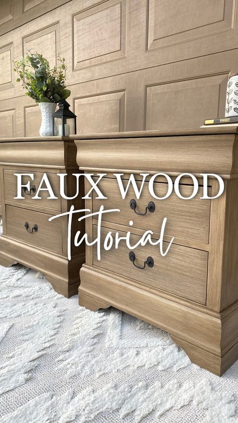 🚨Save for later! 🚨👇🏼 How to make ANY furniture (yes laminate and melamine furniture too!) look like wood: -Prep work: 1. Sand entire… | Instagram Antiquing New Wood, How To Make Laminate Furniture Look Like Wood, Sanding Stained Wood, Bleached Wood Look With Paint, Dresser Update Diy, Make Laminate Look Like Wood, Light Wood Painted Furniture, Natural Wood Look Furniture, How To Make Laminate Look Like Wood