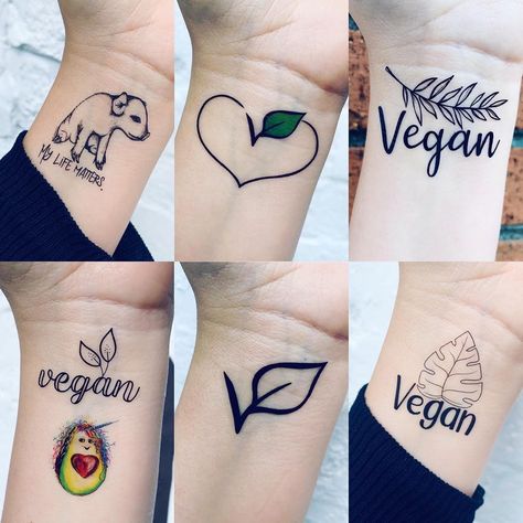 So many tattoos so little time  Herbivore temporary tattoo set available on our website now.  #temporarytattoo... Herbivore Tattoo, Vegan Tattoo Minimalist, Vegetarian Tattoo, Vegan Tattoos, Tattoo Diy, Vegan Tattoo, Clear Plastic Sheets, Vegan Design, Real Tattoo