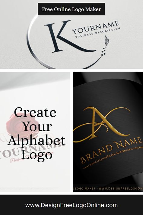 Crafting a custom design is very easy with the initials logo maker website. Create stylish branding online with just several easy steps using free logo design templates. Brand your business online without graphic design skills. Use the free online logo maker to create your own original logos in real time. Change texts, adjust colors and fonts and download your letters logo today. #logomaker #letterlogo #alphabetlogos #businesslogo ##logodesigner #logocreator #initiallogo #monogram Design A Logo Free, Free Logos Download, How To Create Your Own Logo, Logo Maker Free Templates, Logo With Letters Initials, Jewelry Business Logo Design, Create A Logo Free Graphic Design, Business Logos Ideas Graphics, Apps To Create Logos