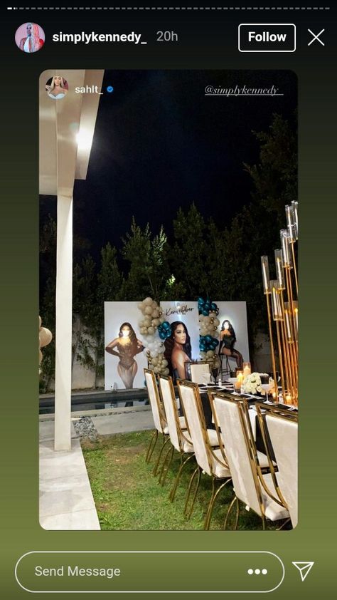 Birthday Party Black Women, Dess Dior Birthday Dinner, Prom Watch Party Ideas, 21sr Birthday Ideas Decor, Boujee Birthday Party, Luxury Birthday Party, Birthday Room Decorations, Private Dinner, Birthday Goals