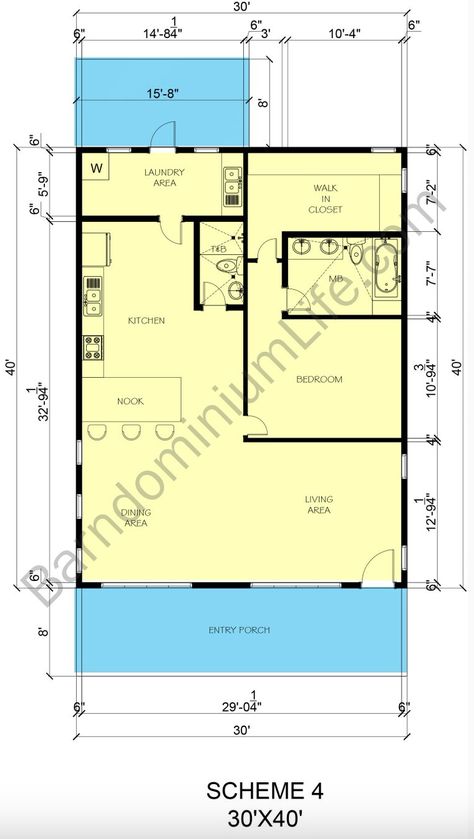 8 Incredible 1 Bedroom Barndominium Floor Plans 1 Bedroom Barndominium With Loft, 20x30 Barndominium, Barndominium Floor Plans 1 Bedroom, One Bedroom Barndominium Floor Plans, 1 Bedroom Barndominium Floor Plans, 1 Bedroom Barndominium, Tiny Barndominium, Loft House Plans, Barndominium House Plans