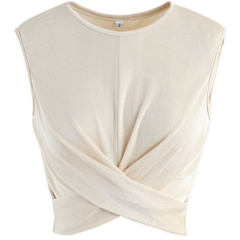 Chicwish Stirring Cross Sleeveless Crop Top in Beige ($31) ❤ liked on Polyvore featuring tops, beige, summer tops, beige crop top, cropped tops, beige top and sleeveless tops Beige Crop Top, Beige Crop Tops, Smart Casual Dress, Modest Dresses Casual, Sleeveless Tops Summer, Beige Top, Summer Crop Tops, Crop Top Outfits, Cropped Tops