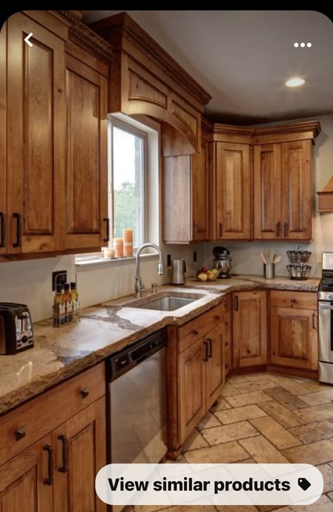 Cherry Wood Kitchen Cabinets, Rustic Cabinets, Modern Design Ideas, New Kitchen Cabinets, Kitchen Design Open, Wood Kitchen Cabinets, Open Concept Kitchen, Kitchen Interior Design, Kitchen Redo