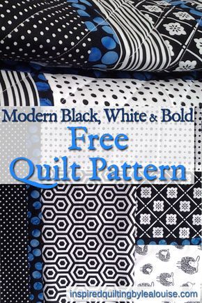 Black And White Quilts Patterns Free, Modern Quilt Patterns Free, Quilt Stand, Rag Quilt Tutorial, Fat Quarter Quilt Pattern, Charm Square Quilt, Black And White Quilts, White Quilts, Modern Baby Quilt