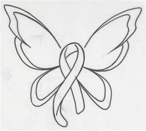 butterfly ribbon Butterfly Tattoo Stencil, Awareness Tattoo, Ribbon Tattoos, Butterfly Quotes, Small Hand Tattoos, 1 Tattoo, Tattoo Stencil, Awareness Ribbons, Tattoo Stencils