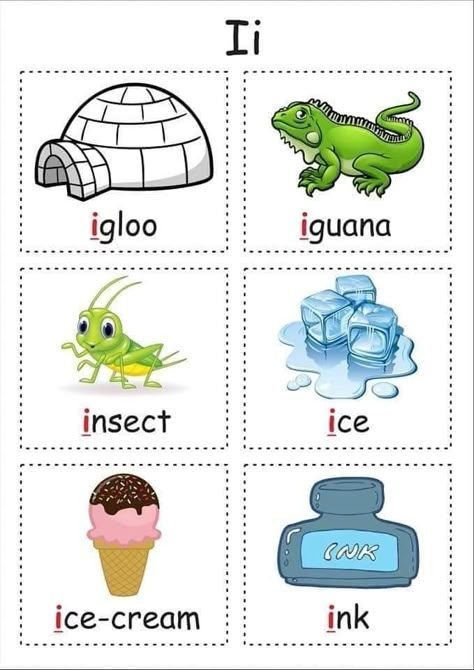 Letter I Flashcards, Letter I Words, I Words, Kids Learning Alphabet, Jolly Phonics Activities, Alphabet Flash Cards Printable, Alphabet Crafts Preschool, Letter Worksheets For Preschool, Cvc Words Kindergarten