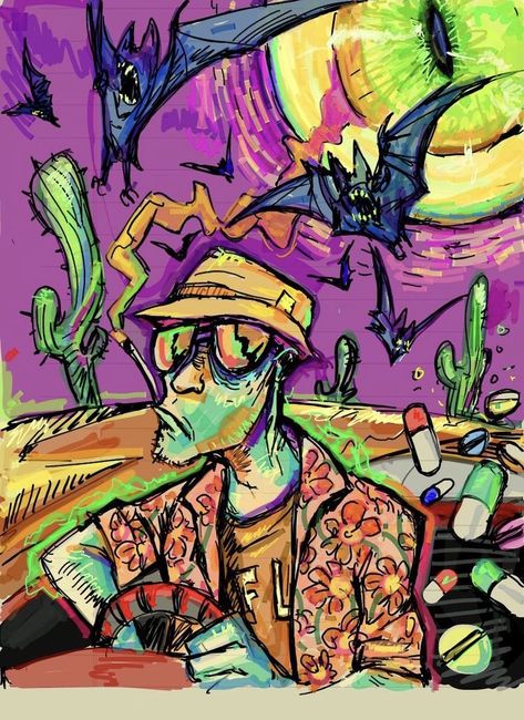 Synthpop 80s, Fear Loathing In Las Vegas, Aesthetics Vintage, Human Figure Sketches, Psychadelic Art, Canvas Art Projects, Psy Art, Fear And Loathing, Vintage Hipster