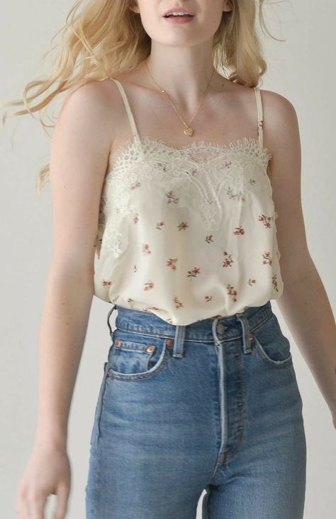 Floral Camisole, Cutest Outfits, Lesbian Fashion, Random Aesthetics, Cottagecore Outfits, Adored Vintage, Feminine Fashion, Outfit Mujer, Closet Goals