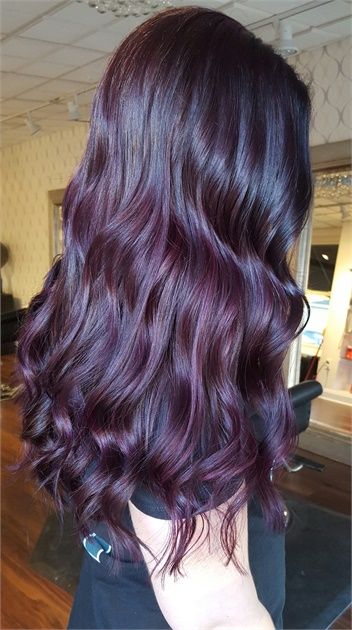 MAKEOVER: Faded Cherry To Vibrant Violet - Hair Color - Modern Salon Eggplant Hair Color Dark, Eggplant Hair Color, Aubergine Hair Color, Eggplant Hair, Violet Hair Colors, Hair Color Plum, Plum Hair, Violet Hair, Hair Color Burgundy